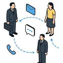 関係者とのやり取りが煩雑化