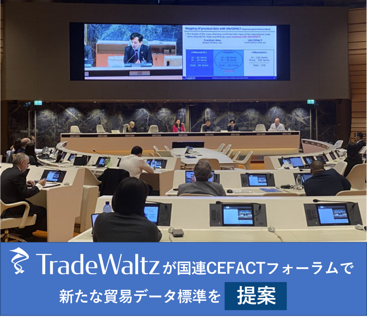 貿易DXを推進するトレードワルツが、世界の貿易データ標準を決める国連CEFACTフォーラムに登壇。新たな貿易データ標準を提案。
