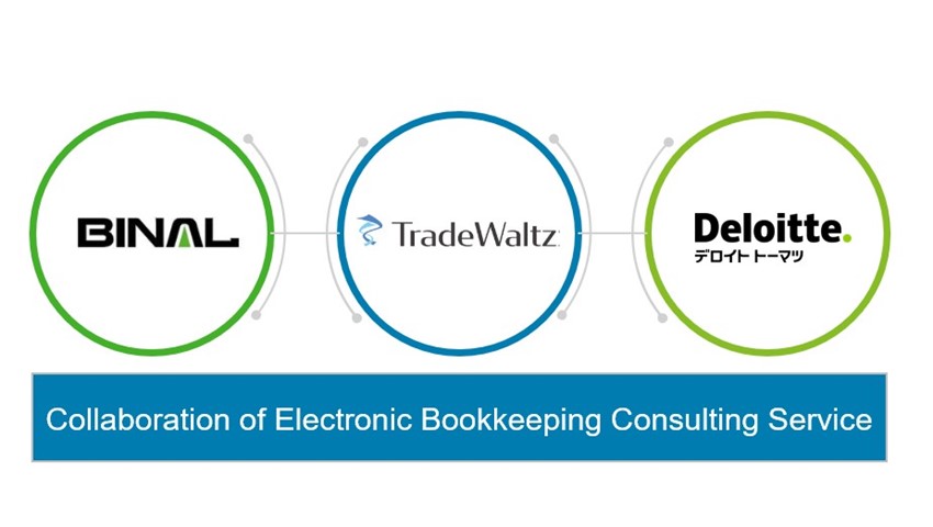 TradeWaltz Inc., Deloitte Tohmatsu, and Binal to Collaborate on Electronic Bookkeeping Consultation Service as a Step Towards the Full Digitalization of Trade.