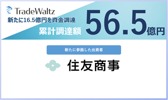 Sumitomo Corporation’s Investment in TradeWaltz; TradeWaltz’s Total Funding Amount Reaches 5.65 billion Japanese yen